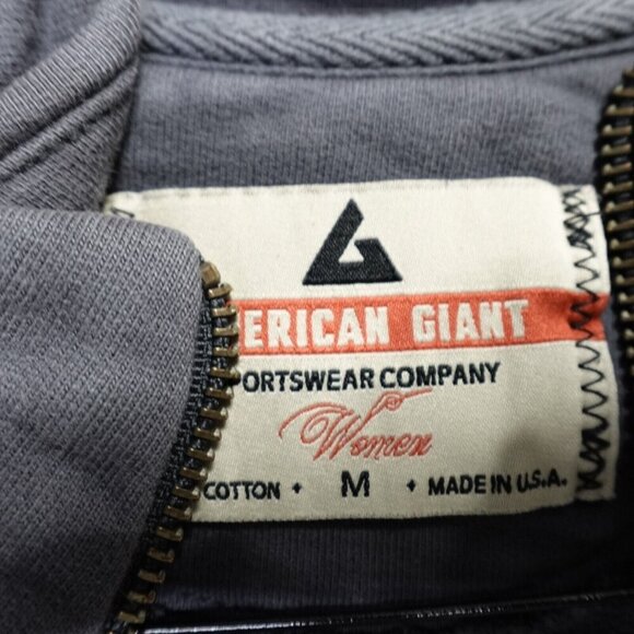 American Giant Womens Jacket Medium Gray  Moto Full Zip - Picture 2 of 7